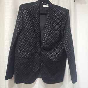 Saint Laurent Paris - Diamond Jacquard Blazer  Black - Classic Label